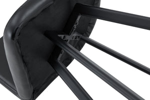 English Elm Sn-C-Md4in1-Whlth Oil Wax Leather Dining Chair Retro Ergonomic Cushioned Seat Black W3875P371079