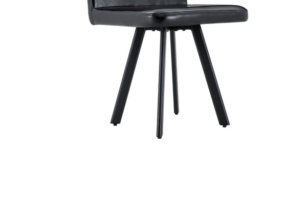 English Elm Sn-C-Md4in1-Whlth Oil Wax Leather Dining Chair Retro Ergonomic Cushioned Seat Black W3875P371079