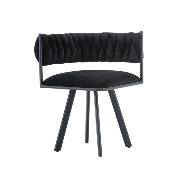 English Elm Sn-c-rpag4in1-bg Plush Velvet Accent Chair with High-density Foam for Modern Living Black W3875P385199