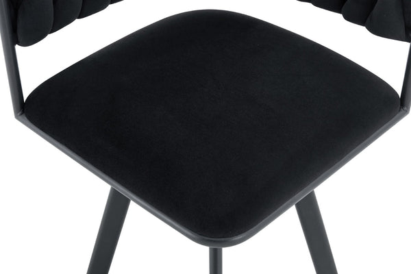 English Elm Sn-c-rpag4in1-bg Plush Velvet Accent Chair with High-density Foam for Modern Living Black W3875P385199
