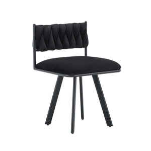 English Elm Sn-C-Rpmd2in1-Bg Velvet Accent Chair Fade Resistant Foam Cushion Modern Living Room Seat Black W3875P385204