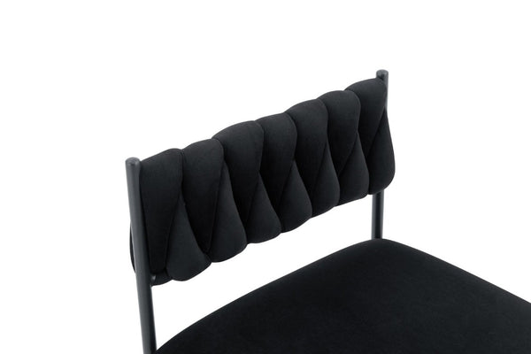 English Elm Sn-C-Rpmd2in1-Bg Velvet Accent Chair Fade Resistant Foam Cushion Modern Living Room Seat Black W3875P385204