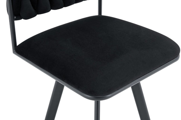 English Elm Sn-C-Rpmd2in1-Bg Velvet Accent Chair Fade Resistant Foam Cushion Modern Living Room Seat Black W3875P385204