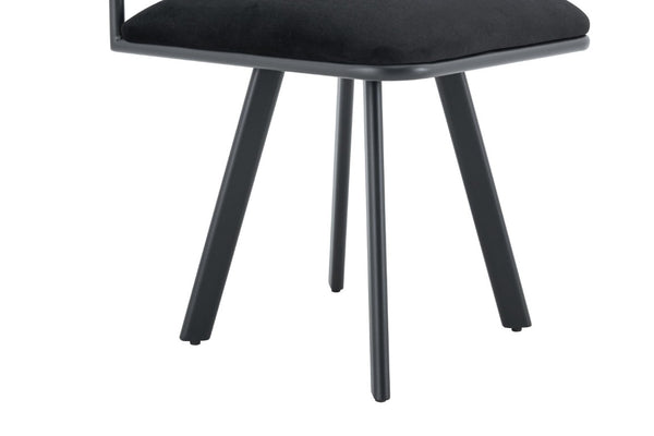 English Elm Sn-C-Rpmd2in1-Bg Velvet Accent Chair Fade Resistant Foam Cushion Modern Living Room Seat Black W3875P385204