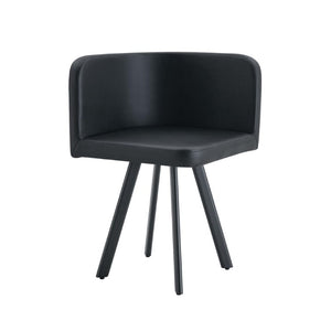 English Elm Sn-C-Ag2in1-Bk PU Leather Dining Chair with Metal Legs for Modern Home Office W3875P395614