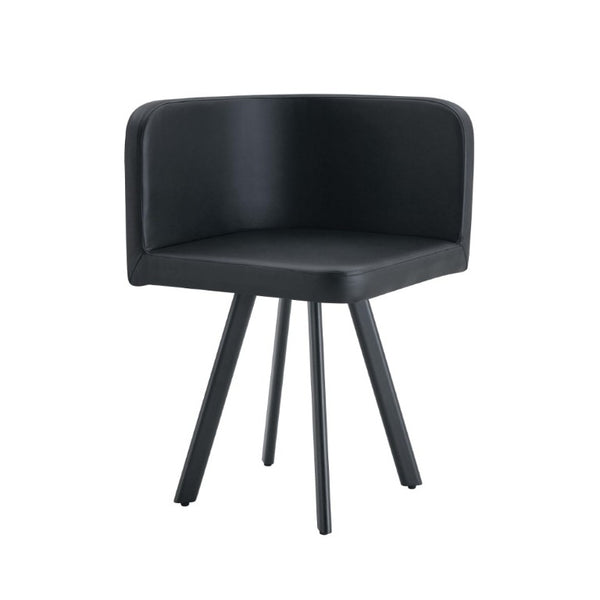 English Elm Sn-C-Ag2in1-Bk PU Leather Dining Chair with Metal Legs for Modern Home Office W3875P395614