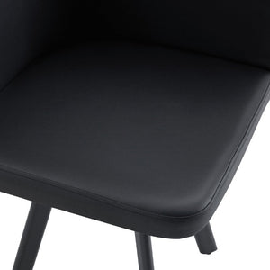 English Elm Sn-C-Ag2in1-Bk PU Leather Dining Chair with Metal Legs for Modern Home Office W3875P395614