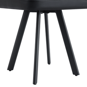 English Elm Sn-C-Ag2in1-Bk PU Leather Dining Chair with Metal Legs for Modern Home Office W3875P395614