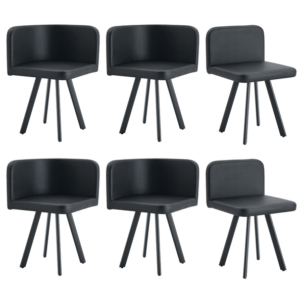 English Elm Sn-c-md4in1-wh Faux Leather Dining Chair with Metal Legs Minimalist Modern Seating W3875P395965