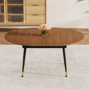 English Elm Ret02-120200-Bk-L Extendable Dining Table Gold Accent Legs Seats up to Ten Modern W3875P422026