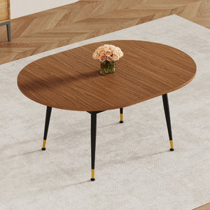 English Elm Ret02-120200-Bk-L Extendable Dining Table Gold Accent Legs Seats up to Ten Modern W3875P422026