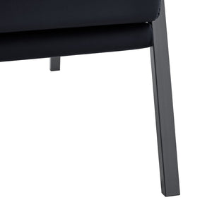 English Elm Modern Faux Leather Armchair with Matte Black Metal Frame for Living Room or Office W3875P430958