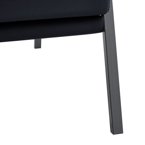 English Elm Modern Faux Leather Armchair with Matte Black Metal Frame for Living Room or Office W3875P430958