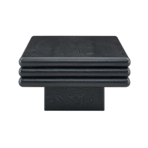 English Elm Modern Three Tier Stacked Mdf Wood Veneer Coffee Table Low Profile Living Room Black W3875P433608