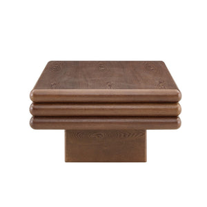 English Elm Modern Three Tier Stacked Mdf Wood Veneer Coffee Table Low Profile Living Room Walnut W3875P433609