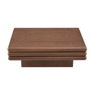 English Elm Modern Three Tier Stacked Mdf Wood Veneer Coffee Table Low Profile Living Room Walnut W3875P433609