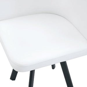 English Elm Sn-C-Rd2in1-Wh Faux Leather Dining Chair with Curved Back and Matte Metal Legs White W3875P435369