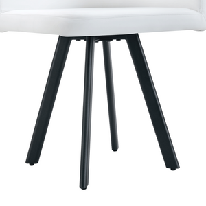 English Elm Sn-C-Rd2in1-Wh Faux Leather Dining Chair with Curved Back and Matte Metal Legs White W3875P435369