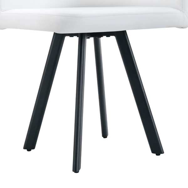 English Elm Sn-C-Rd2in1-Wh Faux Leather Dining Chair with Curved Back and Matte Metal Legs White W3875P435369