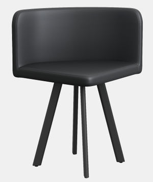 English Elm Sn-C-Rd2in1-Wh Faux Leather Dining Chair with Curved Back and Matte Metal Legs Black W3875P435370