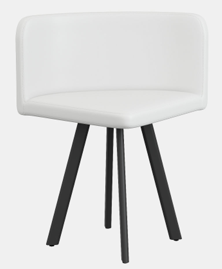 English Elm Sn-C-Rdmd4in1-Wh Faux Leather Dining Chair with Curved Back and Matte Black Legs W3875P435371