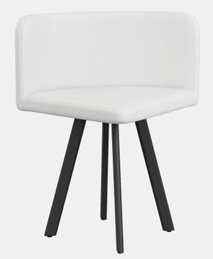 English Elm Sn-C-Rdmd4in1-Wh Faux Leather Dining Chair with Curved Back and Matte Black Legs W3875P435371