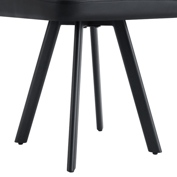 English Elm Sn-C-Rdmd4in1-Bk PU Faux Leather Dining Chair Sleek Metal Legs Modern Versatile Seat W3875P435372