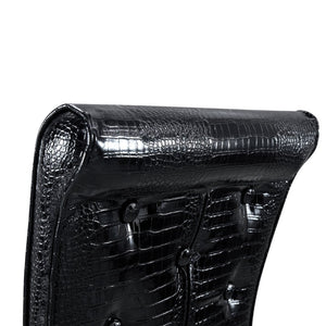 English Elm Set of 4 Glam Faux Alligator Pvc Dining Chairs with Crystal Buckle and Gilded Legs Black, Gold W3875P443808
