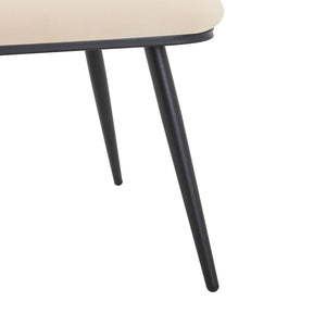 English Elm Set of 2 Velvet Bubble Accent Dining Chairs Sculpted Backrest Black Metal Legs Beige W3875P446133