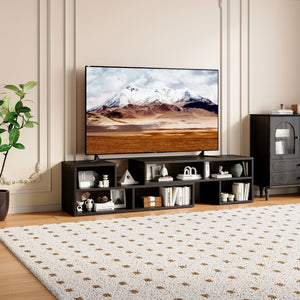 English Elm Adjustable Modular Media Console Open Shelving Entertainment Unit for Living Spaces W3875P448967