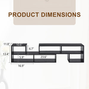 English Elm Adjustable Modular Media Console Open Shelving Entertainment Unit for Living Spaces W3875P448967