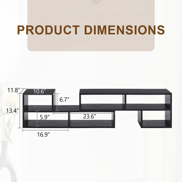 English Elm Adjustable Modular Media Console Open Shelving Entertainment Unit for Living Spaces W3875P448967