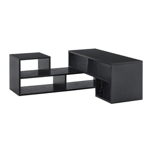 English Elm Adjustable Modular Media Console Open Shelving Entertainment Unit for Living Spaces W3875P448967