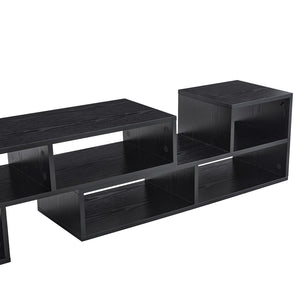 English Elm Adjustable Modular Media Console Open Shelving Entertainment Unit for Living Spaces W3875P448967