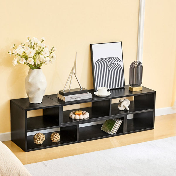 English Elm Adjustable Modular Media Console Open Shelving Entertainment Unit for Living Spaces W3875P448967