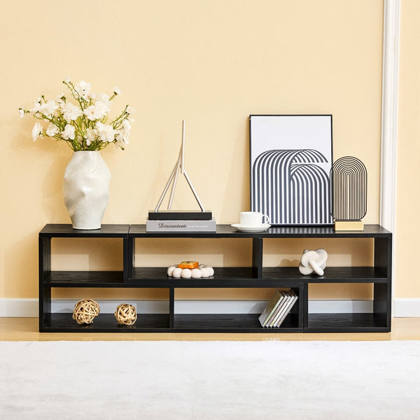 English Elm Adjustable Modular Media Console Open Shelving Entertainment Unit for Living Spaces W3875P448967