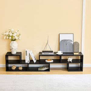 English Elm Adjustable Modular Media Console Open Shelving Entertainment Unit for Living Spaces W3875P448967