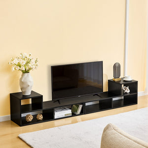 English Elm Adjustable Modular Media Console Open Shelving Entertainment Unit for Living Spaces W3875P448967