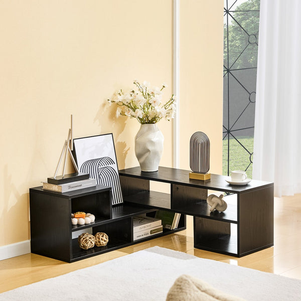 English Elm Adjustable Modular Media Console Open Shelving Entertainment Unit for Living Spaces W3875P448967