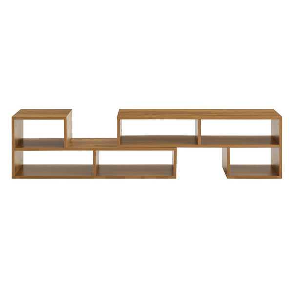 English Elm Modular Rustic Wood TV Stand with Open Cubbies for Living Room Bedroom Apartment W3875P448968