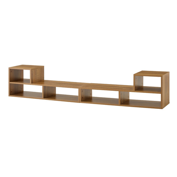 English Elm Modular Rustic Wood TV Stand with Open Cubbies for Living Room Bedroom Apartment W3875P448968