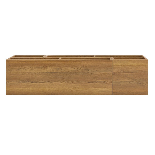 English Elm Modular Rustic Wood TV Stand with Open Cubbies for Living Room Bedroom Apartment W3875P448968