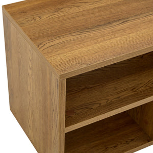 English Elm Modular Rustic Wood TV Stand with Open Cubbies for Living Room Bedroom Apartment W3875P448968
