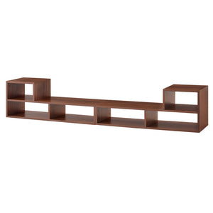 English Elm Dark Walnut Modular Media Console Open Cubby Entertainment Unit for Living Room W3875P448970