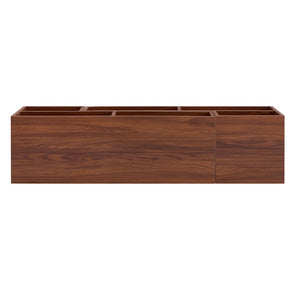 English Elm Dark Walnut Modular Media Console Open Cubby Entertainment Unit for Living Room W3875P448970