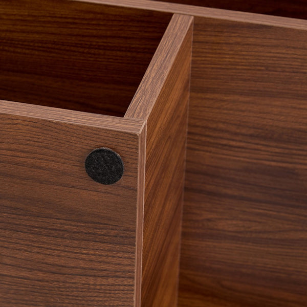 English Elm Dark Walnut Modular Media Console Open Cubby Entertainment Unit for Living Room W3875P448970