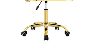 English Elm Velvet Bubble Back Swivel Vanity Chair with Gold Base for Glam Bedroom Dressing Beige W3875P457576