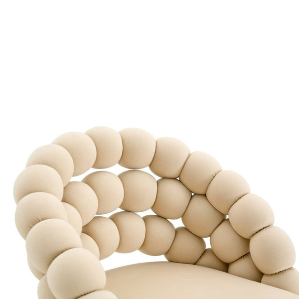 English Elm Bubble Cloud Velvet Counter Stools Set of 2 with Sculpted Back for Kitchen Island Bar Beige Chrome W3875P462106
