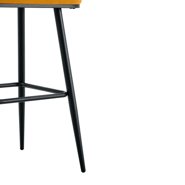English Elm Bubble Cloud Velvet Counter Stools Set of 2 with Sculpted Back for Kitchen Island Bar Orange Matte Black W3875P462107