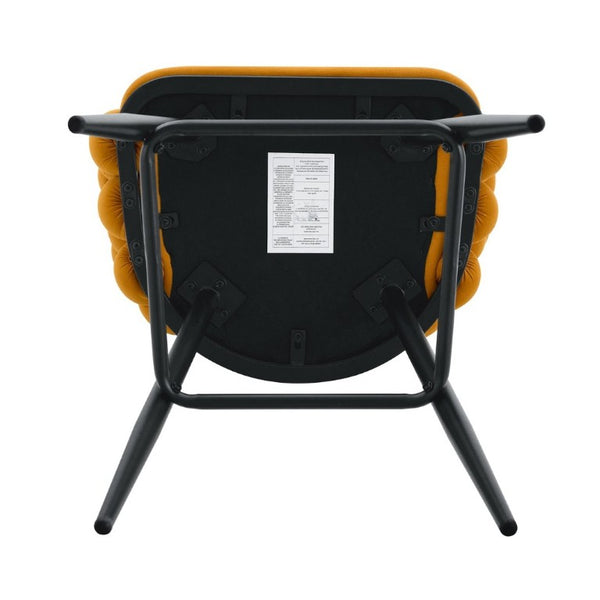 English Elm Bubble Cloud Velvet Counter Stools Set of 2 with Sculpted Back for Kitchen Island Bar Orange Matte Black W3875P462107